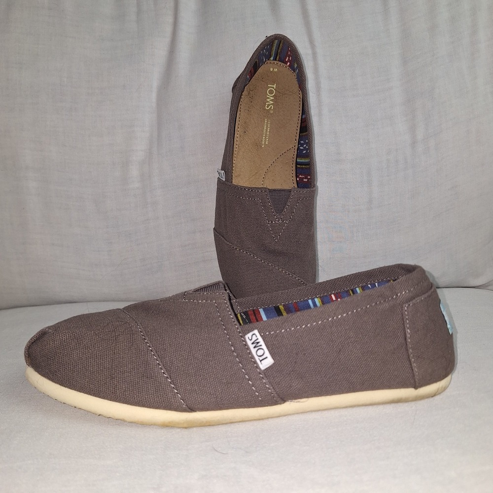 Women's Shoes TOMS‎ CLASSICS Casual Slip On Canvas GRAY New Size: 8 Alpargata